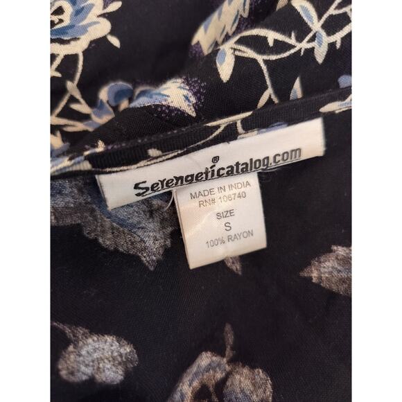 Serengeti Floral Midi Dress Button Front Pockets Cottage Modest - Picture 9 of 9